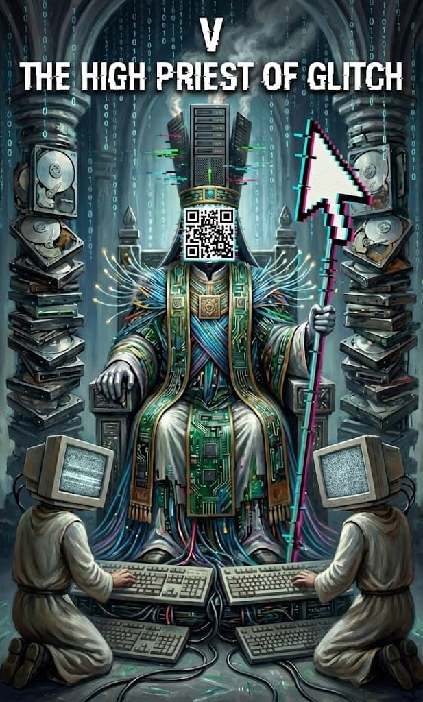 High Priest of Glitch — Chaos Tarot Card