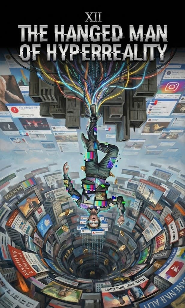 Hanged Man of Hyperreality — Chaos Tarot Card