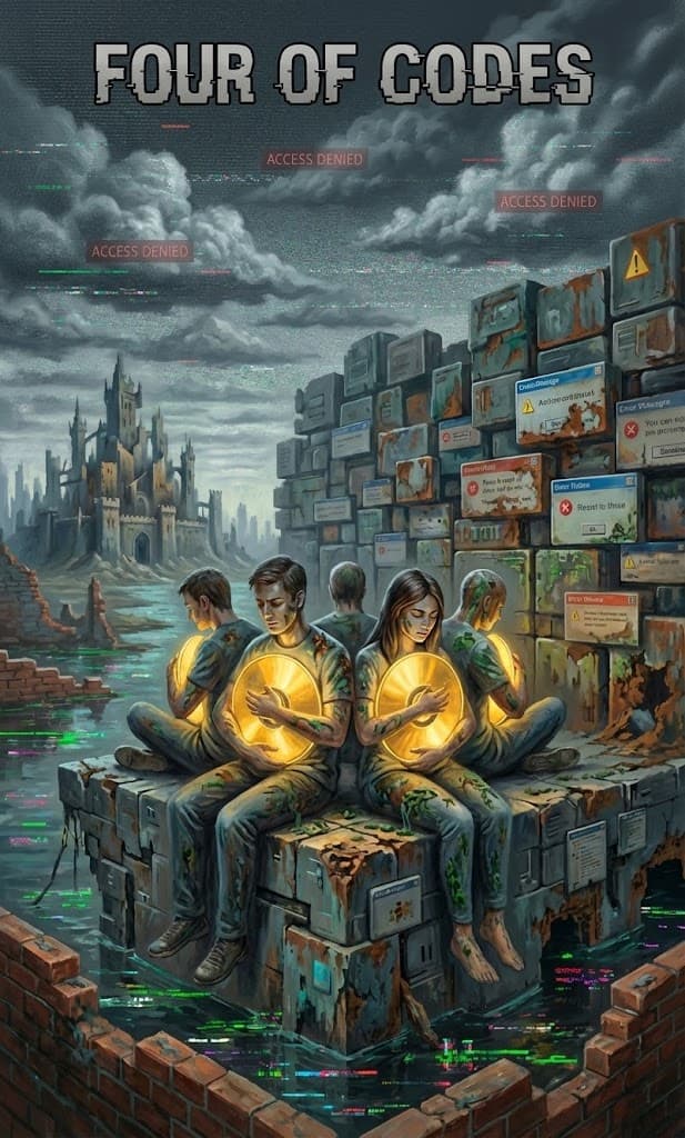 Four of Codes — Chaos Tarot Card