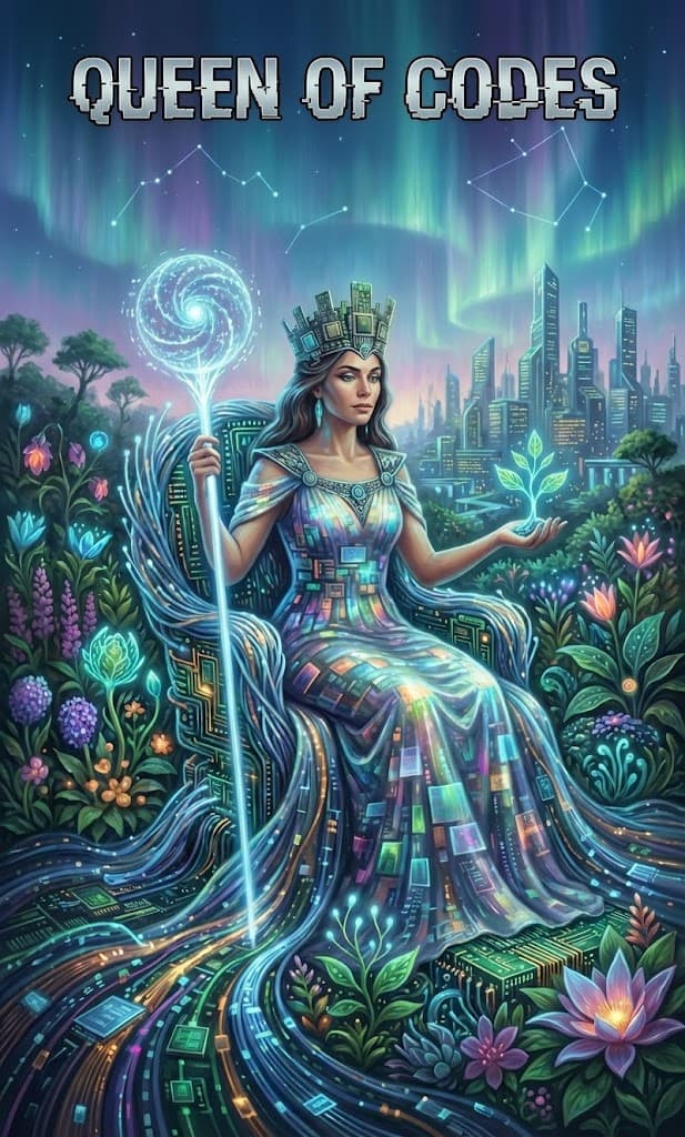 Queen of Codes — Chaos Tarot Card