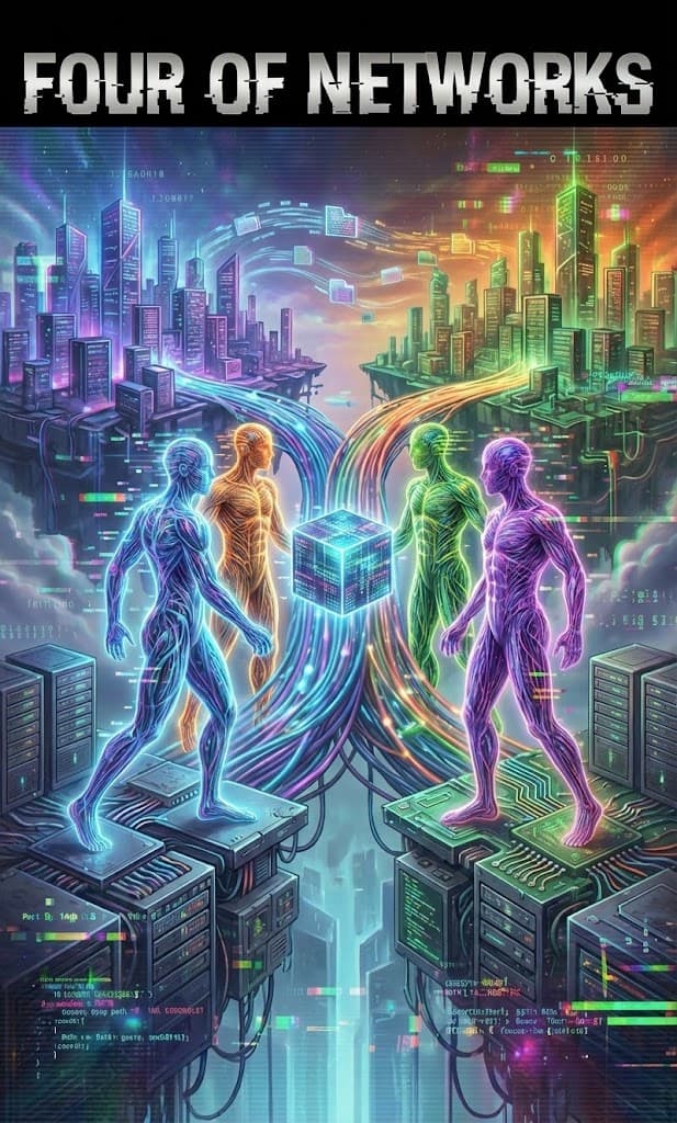 Four of Networks — Chaos Tarot Card