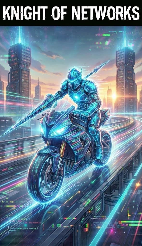 Knight of Networks — Chaos Tarot Card