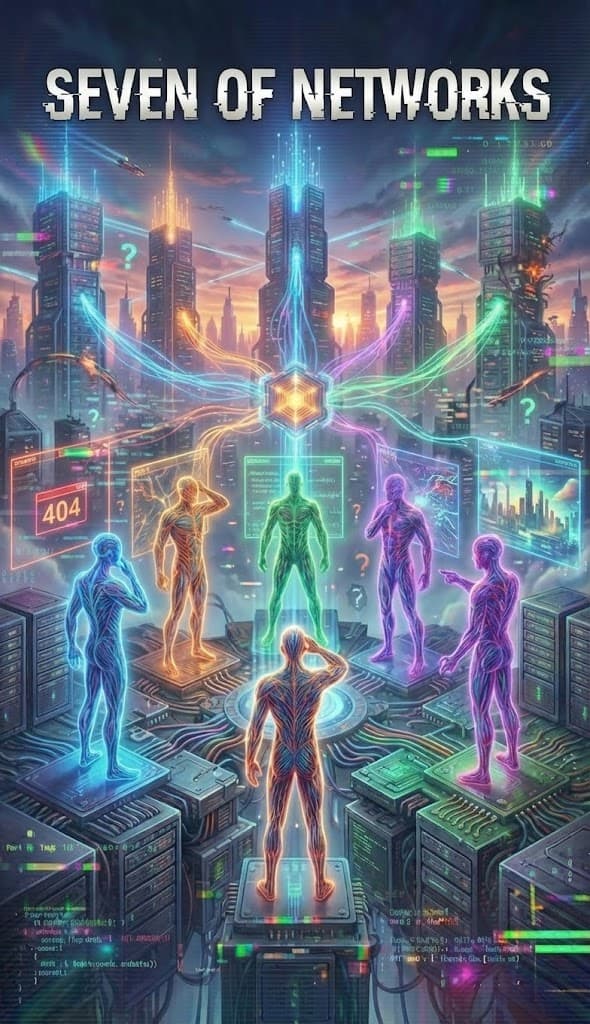 Seven of Networks — Chaos Tarot Card