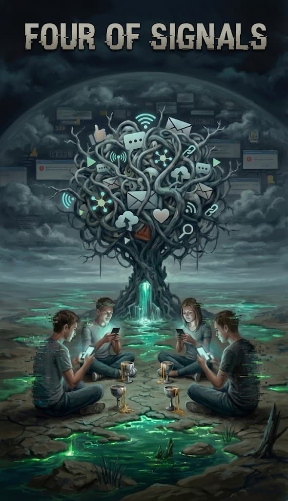 Four of Signals — Chaos Tarot Card