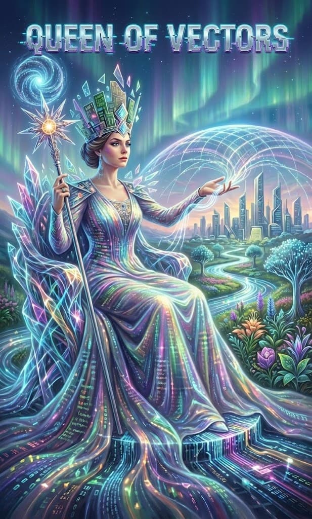 Queen of Vectors — Chaos Tarot Card