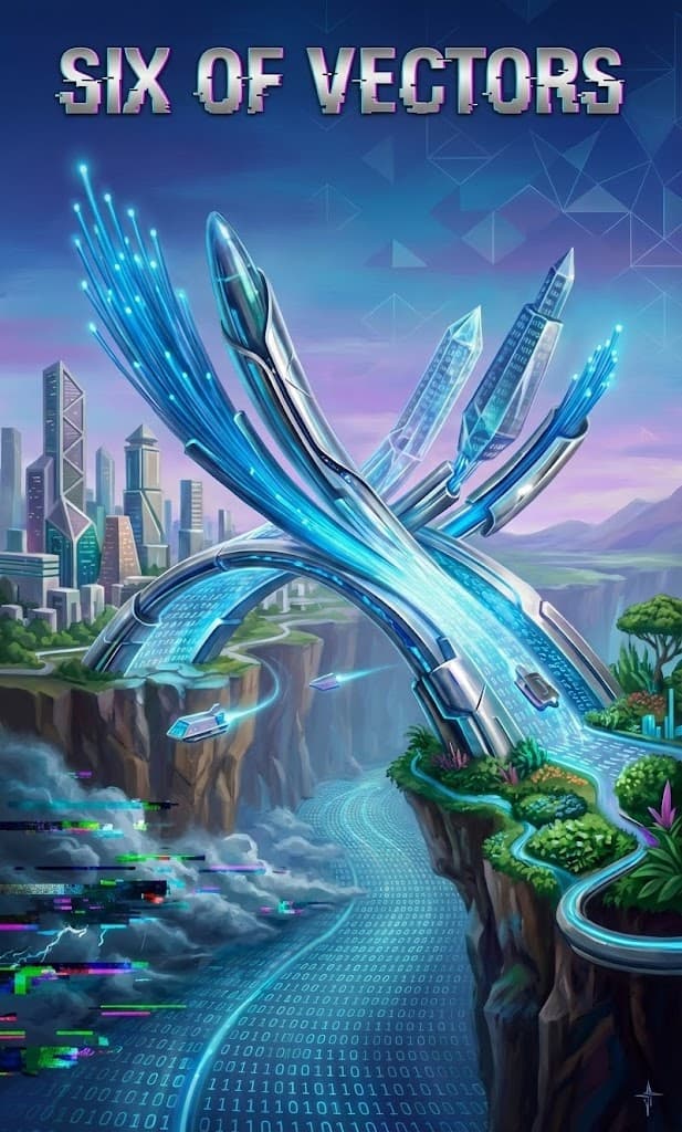 Six of Vectors — Chaos Tarot Card