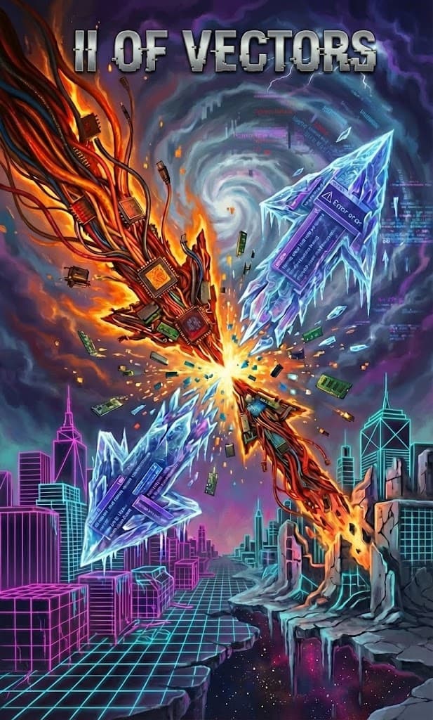 Two of Vectors — Chaos Tarot Card